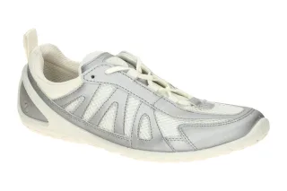 Ecco 802433 Halbschuhe Damen Sneaker silbergrau/creme-wei? - Leicht mit flach...