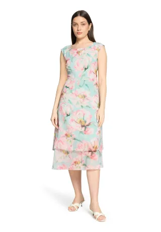 Betty Barclay - Chiffonkleid Mint/Rosé - Gr. - 44