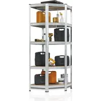 Juskys Eckregal Corner Basic, Schwerlastregal bis 875 kg, 5 Böden, individueller Aufbau