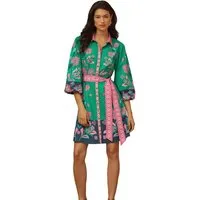 Love & Roses Minikleid Love & Roses Mini-Hemdblusenkkleid aus Popeline (1-tlg)