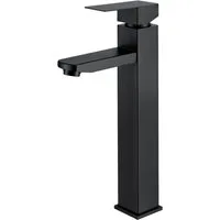 HOMELIVE Badarmatur Schwarz Hoch Waschtischarmatur Wasserhahn Bad Mischbatterie (für Warm und Kaltwasser, Waschbecken Armatur) Mischbatterie Einhandmischer Waschtischarmatur Hoch, Schwarz