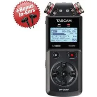 Tascam Tascam Audio-Recorder DR-05XP + Bonus In-Ear Kopfhörer Digitales Aufnahmegerät (Vorteils-Set mit In-Ear Kopfhörer)
