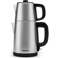 Karaca Wasserkocher Homend Royaltea 1728H Edelstahl Teekocher Wasserkocher Teekanne Inox, 1800 W