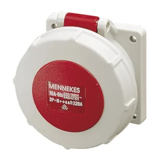 Mennekes CEE-Anbausteckdose gerade , IP67, bronzegrün