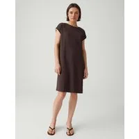 OPUS Shirtkleid Jerseykleid mit kontrastfarbener Paspel Lockerer Fall mit praktischen Taschen