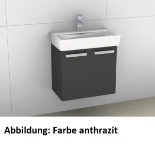 Artiqua 413 Waschtischunterschrank für Renova Compact 226160 Oxid Hellgrau quer, 413-WU2T-K122-7183- 413-WU2T-K122-7183-721