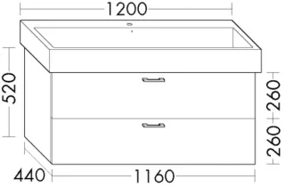 Burgbad Waschtischunterschrank Sys30 PG4 Sana 520x1160x450 Trend-/RAL-Farbe Ultramatt, WVZS116F5773 WVZS116F5773