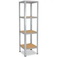 shelfplaza Schwerlastregal HOME, 140x50x50cm verzinkt, 4 Böden, Kellerregal, Garagenregal, Steckregal