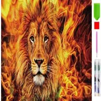 LA CUTE Malen nach Zahlen 5d Diamond Painting Löwe Malen nach Zahlen 30x40cm (Komplettset für 5D Diamond Painting inklusive Leinwand, Diamanten und Werkzeugen, Diamond Painting Set mit Zubehör für DIY-Kreativität und Entspannung), 30x40cm 5D Diamond 