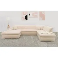 DOMO collection Wohnlandschaft MORIC 353x216x80 cm, mit viel Platz, U-Form, auch in Cord, im XXL-Format, wahlweise mit Bettfunktion und Armlehnenverstellung