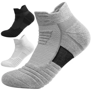 5 Pairs Men's Sports Socks, Towel Basketball Socks, Wicking Sweat Breathable Running Cycling Socks, High Elastic Outdoor