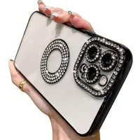 Wörleonline Handyhülle für Apple iPhone 13 Pro Max Hülle, TPU Handyhülle mit Glitzer Diamanten aus Acryl