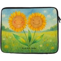 Mr. & Mrs. Panda Laptop-Hülle Blume Sonnenblume Design, Hülle Laptop 13" 34 x 26,5 cm, Weiß, Tasche, Laptop Sleeve Laptop-Case Notebooktasche