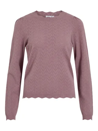 VILA - VIFEMI O-NECK L/S KNIT TOP/LC Nostalgia Rose - Gr. - M