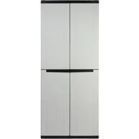 Kreher Mehrzweckschrank Kunststoffschrank 'J-Line' mit 3 Böden (Schwarz/Grau)