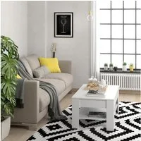 Vicco Couchtisch Milan, Weiß, 92.2 x 65 cm (1-St), Drehbar