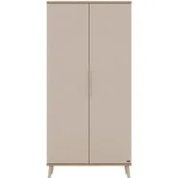 YUNY by PAIDI Kleiderschrank HAZEL in Beige, inkl. Kleiderstangen und Einlegeböden (B/H/T ca. 95-130/198/52cm, mit 2 oder 3 Türen) stabiler Drehtürenschrank aus Holz, mit Soft-Close-Funktion