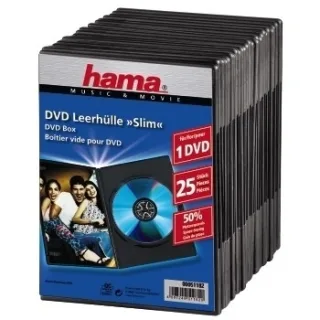 Hama DVD Slim Box | 00051182 | Slim Jewel Case für Speicher-DVD - Kapazität: 1 DVD