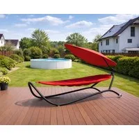 Leco Hängematte Luxus Hängematte Einzelliege Hängeliege Schaukelliege GLORIA, Leichtes Verschieben durch Rollen, maximale Belastung: ca. 1 x 110 kg