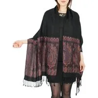 dy_mode Modeschal Eleganter Damen Schal Stola Schultertuch im Paisley Muster, mit Fransen