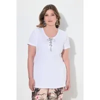 MIAMODA T-Shirt T-Shirt Slim Fit Glitzersteinchen-Bindeband
