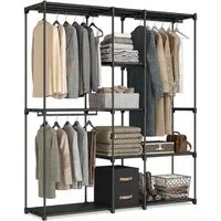 relaxdays Standregal Offene Garderobe, schwarz