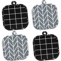 TUWENA Topflappen 4 Stück Hitzebeständige Topflappen Baumwolle, Topflappen Hot Pads, (4-tlg), Hitzebeständig bis 230°C, zum Kochen, Backen und Grillen