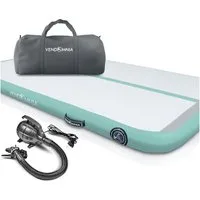 VENDOMNIA Turnmatte AIR Tracking TRACK Matte - aufblasbar, Tumbling Matte (10 cm - 20 cm hoch, mit elektrischer Pumpe, Farbwahl, Größe: 1 2 3 4 m Tumblingmatte, Gymnastikmatte, Turnmatte, Trainingsmatte, Fitnessmatte)