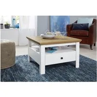 trendteam Couchtisch, Wohnzimmertisch Loungetisch Sofatisch Artisan Eiche Weiß 70x46x70cm
