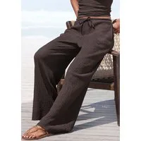 LASCANA Schlupfhose bügelfrei mit weitem Bein aus bequemen Stoff mit Kordelzug, Sommerhose, Strandhose