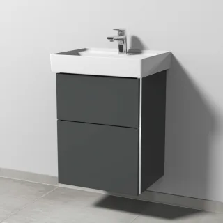 Sanipa 3way Waschtischunterbau zu Villeroy & Boch Collaro Waschtisch mit 2 Auszügen, Anthrazit-Matt BR83222
