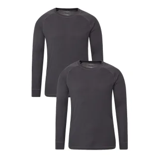 Mountain Warehouse - "Talus" Base Layer Oberteil für Herren (2er-Pack) (Holzkohle)