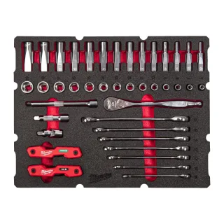 Milwaukee PACKOUT Einlage 3/8" Ratschen- & Steckschlüsseleinsätze & Ringmaulschlüssel, 55-teiliges S - 4932493640