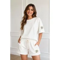 Worldclassca T-Shirt & Shorts Worldclassca Damen Zweiteiler Oversize SET Shirt + Shorts Jogginganzug (Shirt+Short) Neue Kollektion - Stilvolle und gemütliche Mode für Damen