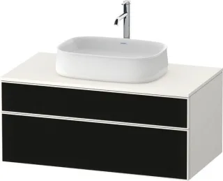 Duravit Zencha Konsolenwaschtischunterbau wandhängend Schwarz Linienstruktur & Weiß n/a & Supermatt  ZE4821063840000