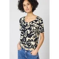 STREET ONE V-Shirt mit abgerundetem V-Ausschnitt