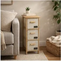 HTI-Living Kommode Kommode Melia schmal mit 3 Plüsch-Schubladen (Stück, 1 St., 1 Kommode)