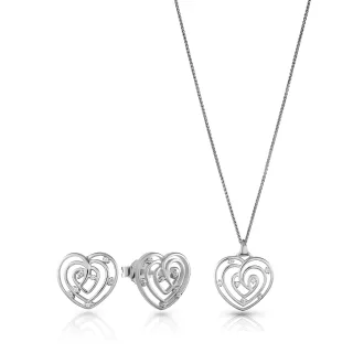 Orphelia 'Euphoria' Damen Set aus 925 Sterling Silber: Kette-Anhänger + Ohrringe - Silber SET-7522