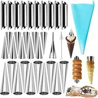 FELIXLEO Muffinform 33tlg. Edelstahl Cannoli Formen Set Sahnerollen Schillerlockenform, (1-tlg)