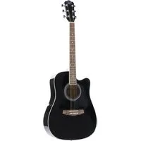 J & D Westerngitarre, D-60 Westerngitarre Akustik-Gitarre für Anfänger und Einsteiger Acoustic Guitar Dreadnought mit Cutaway und schwarzer Hochglanz Fichtendecke, Westerngitarren, Dreadnought Gitarren, Westerngitarre, Akustik-Gitarre, Dreadnought