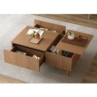 oleyluckidea Couchtisch Höhenverstellbare,couchtische mit stauraum,Kaffeetisch Nussbaum (Einzelstück), Breite 130 cm