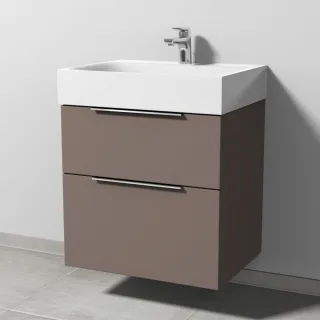 Sanipa 3way Waschtischunterbau zu Kaldewei Silenio Waschtisch mit 2 Auszügen, Taupe-Matt UP4551T