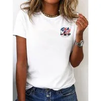 RMK T-Shirt Damen Shirt Rundhals Fußball USA WM aus Baumwolle