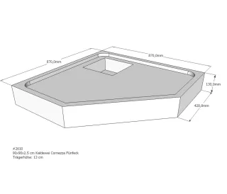 Neuesbad Wannenträger für Kaldewei Cornezza 90x90x2,5 SD21040