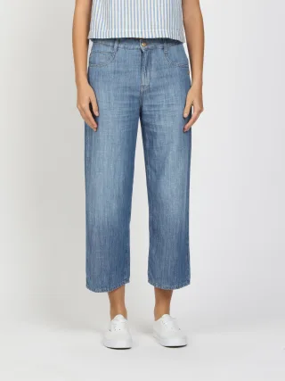 GANG - 94CAROL CULOTTE - wide fit midblue washed - Gr. - 30