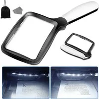 MOPUEA Lupenbrille Lupenbrille Groß Lupe mit Licht 3-Fache Einschlaglupe 5 LEDs, Klare Vergrößerung & Präzision, 1-tlg., Vielseitig & Tragbar, LED-Beleuchtung & Einfache Nutzung