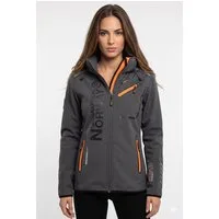 Geographical Norway Softshelljacke Damen Leichte Übergangsjacke mit Kapuze, wasserabweisend, Gr. S–XXL