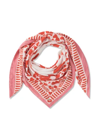 Tuch aus fließender Viskose-Faser mit Parismuster und BISOU-Schriftzug rot - Gr. - one size