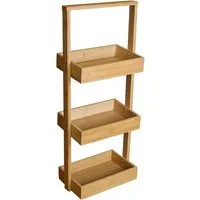 hausleben Küchenregal Korbregal Bambus 25x16x65 cm Küchenregal Badezimmer, Wohn-Esszimmer Küche Holz Bad umweltfreundlich Regal Stehregal