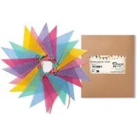 PHENO FLAGS Flagge Wimpelkette aus reinem Leinen-Stoff mit 6 Farben, 5 m, Outdoor & Indoor geeignete, wiederverwendbar